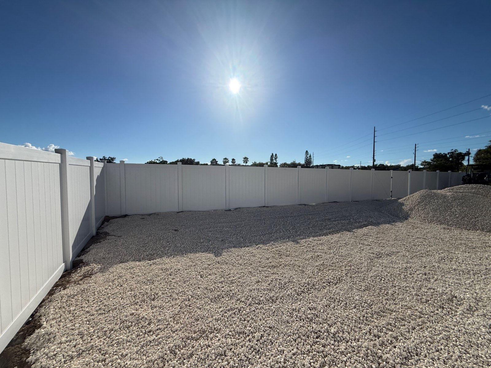 Interior view of a vinyl fence enclosure