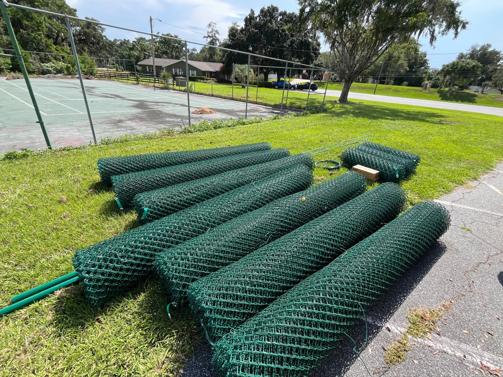 Chain link rolls ready for a material-only order