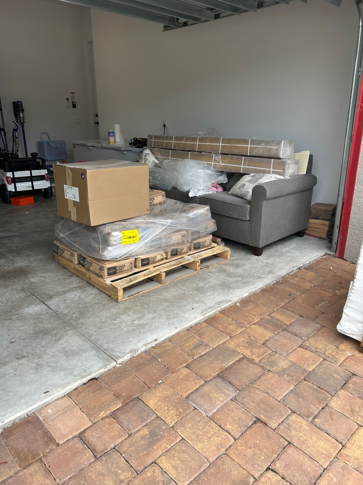 Palletized materials at a residential delivery